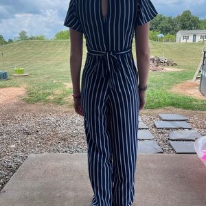 Blue stripped jumpsuit